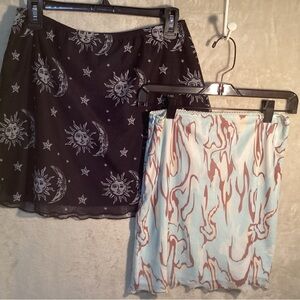 Princess Polly set of 2 lined Mini skirts.
